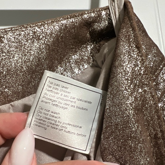 Vintage Chanel 1999 Fall Runway Suede Metallic Sparkle Wide Leg Pants with Tag - Picture 11 of 13